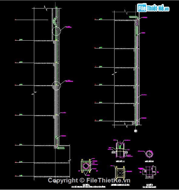 bản vẽ cad,thiết kế ống khói,ống khói xuyên tầng,giá đỡ ống khói